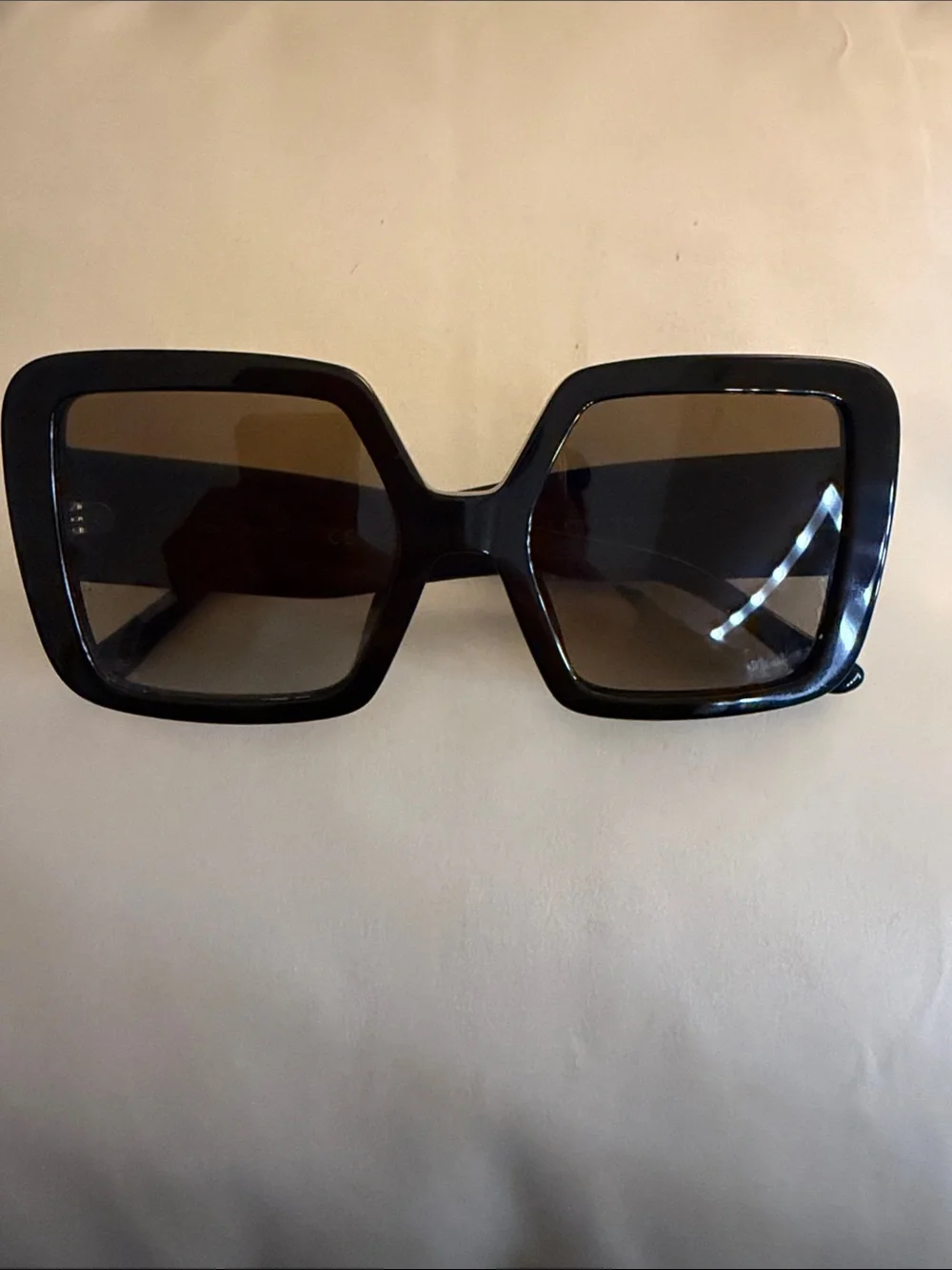 Tory Burch Black Square Sunglasses with Gold Logo Accents